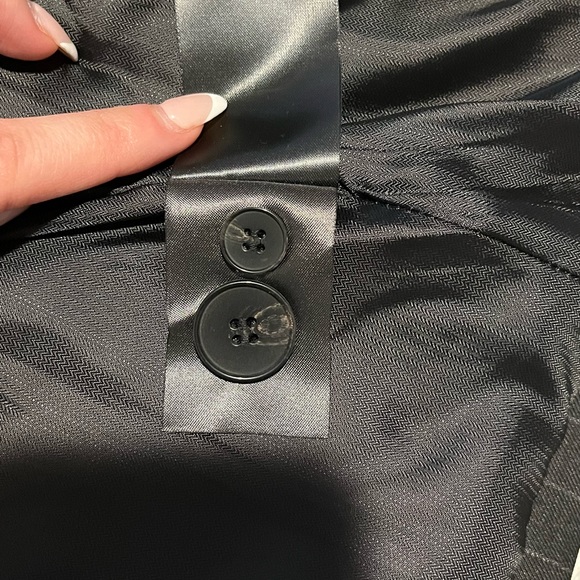 NWOT H&M Charcoal Gray Striped Fitted Blazer - Picture 9 of 12